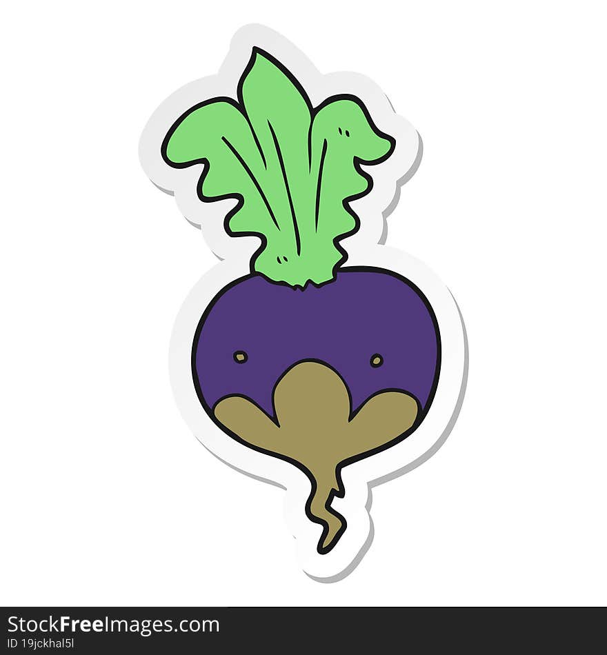 sticker of a cartoon beet