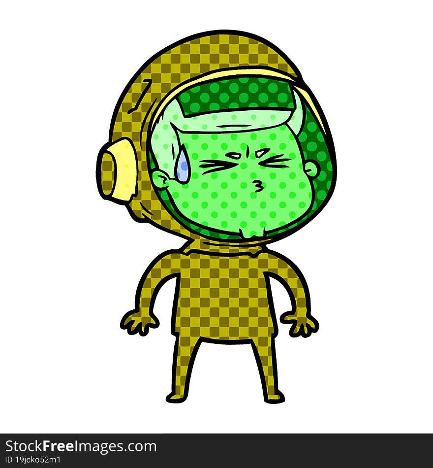 cartoon stressed astronaut. cartoon stressed astronaut