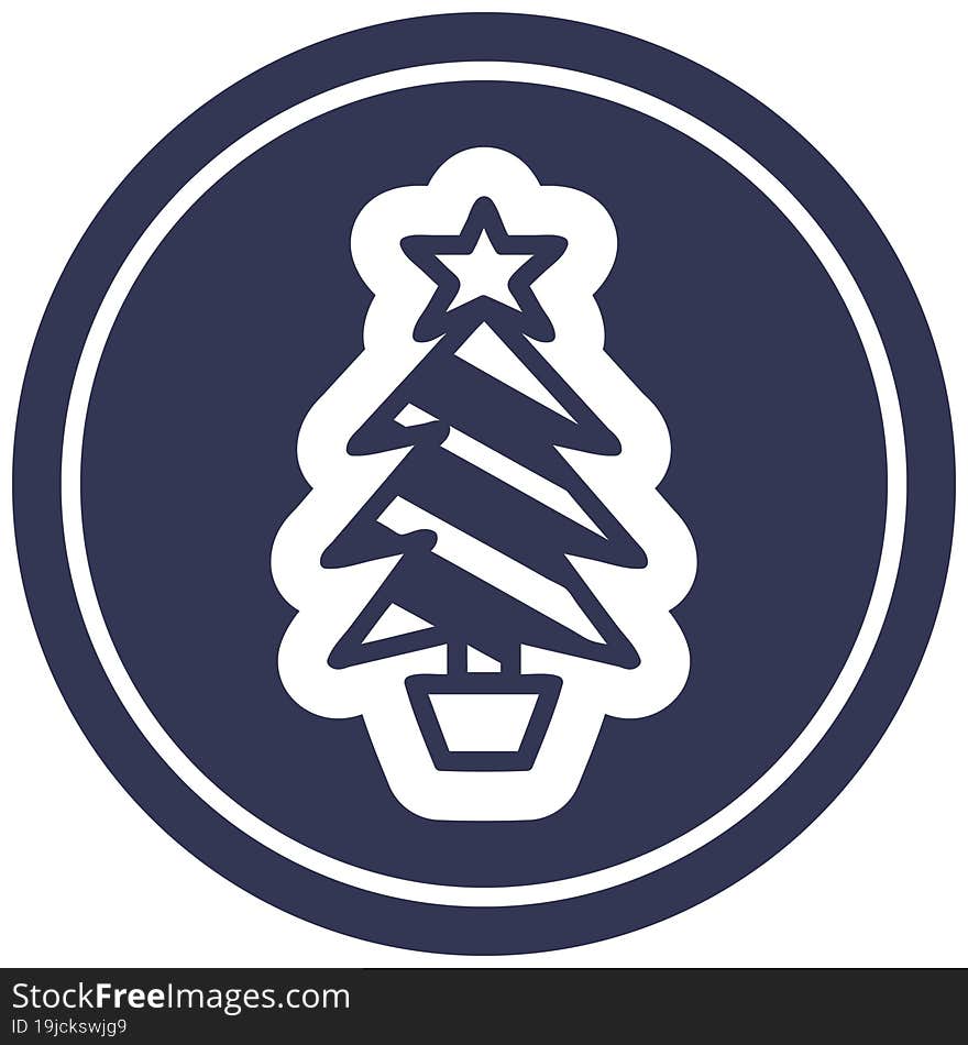 Christmas Tree Circular Icon