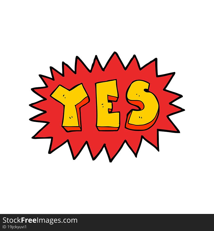 Cartoon Yes Sign