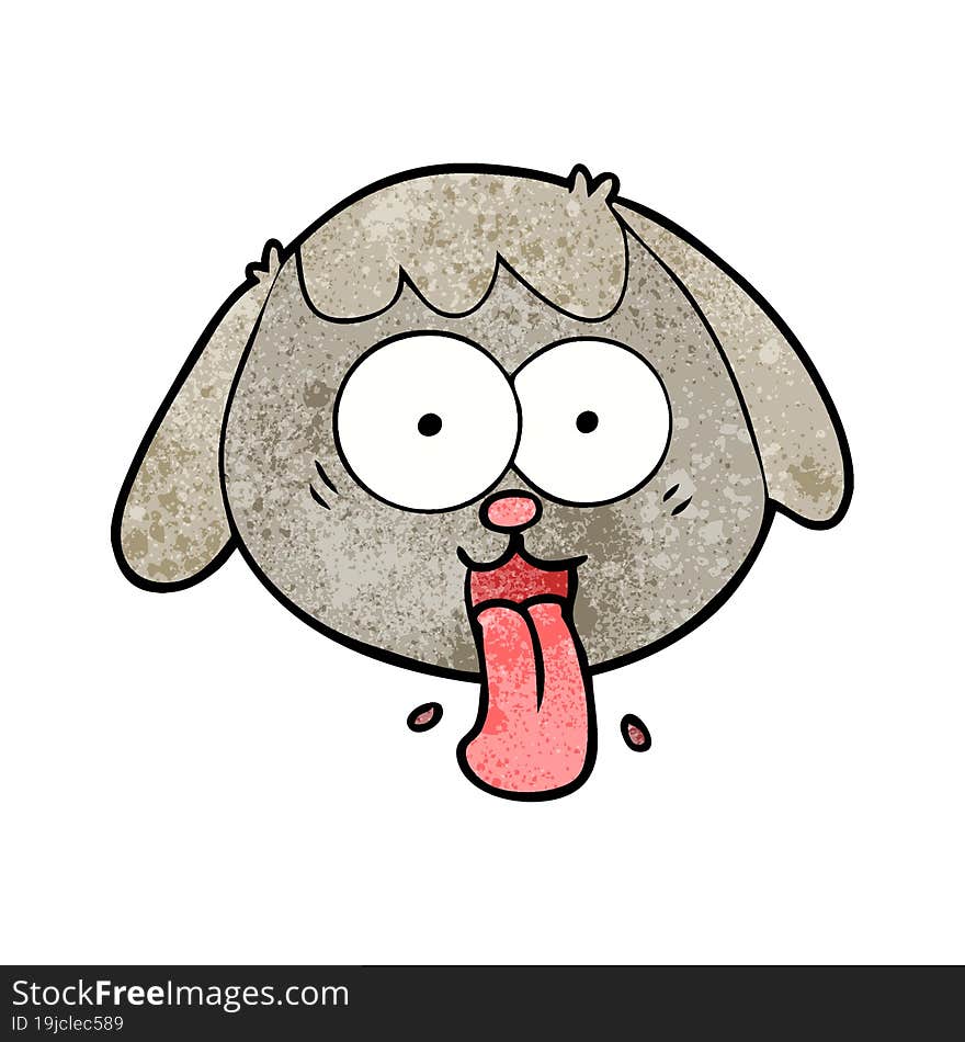 cartoon dog face panting. cartoon dog face panting