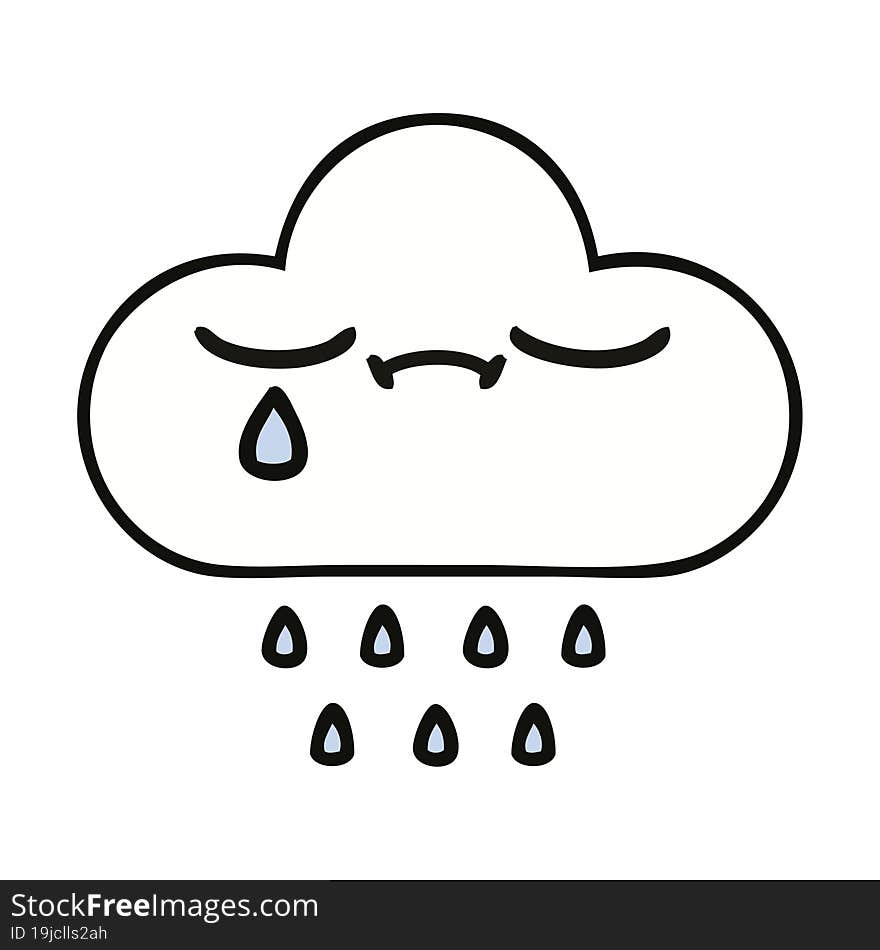 cute cartoon of a rain cloud. cute cartoon of a rain cloud