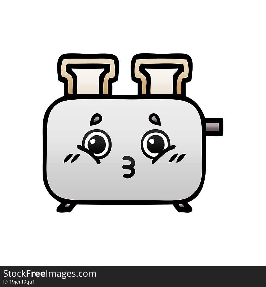 Gradient Shaded Cartoon Of A Toaster