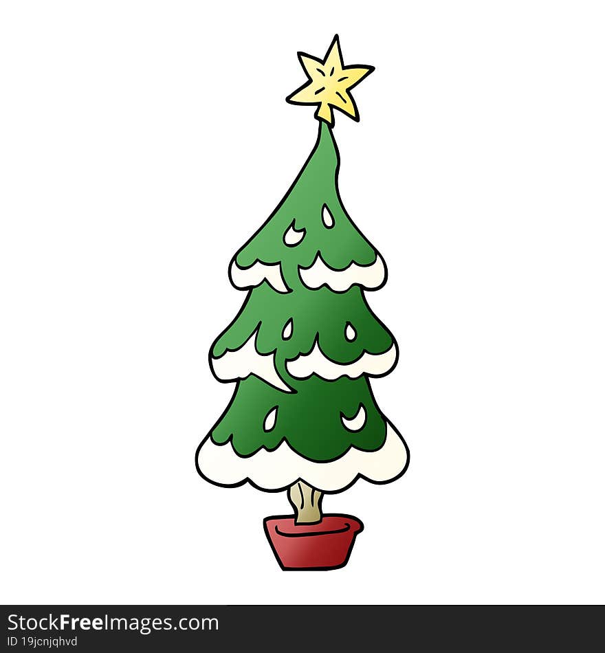 Cartoon Doodle Christmas Tree