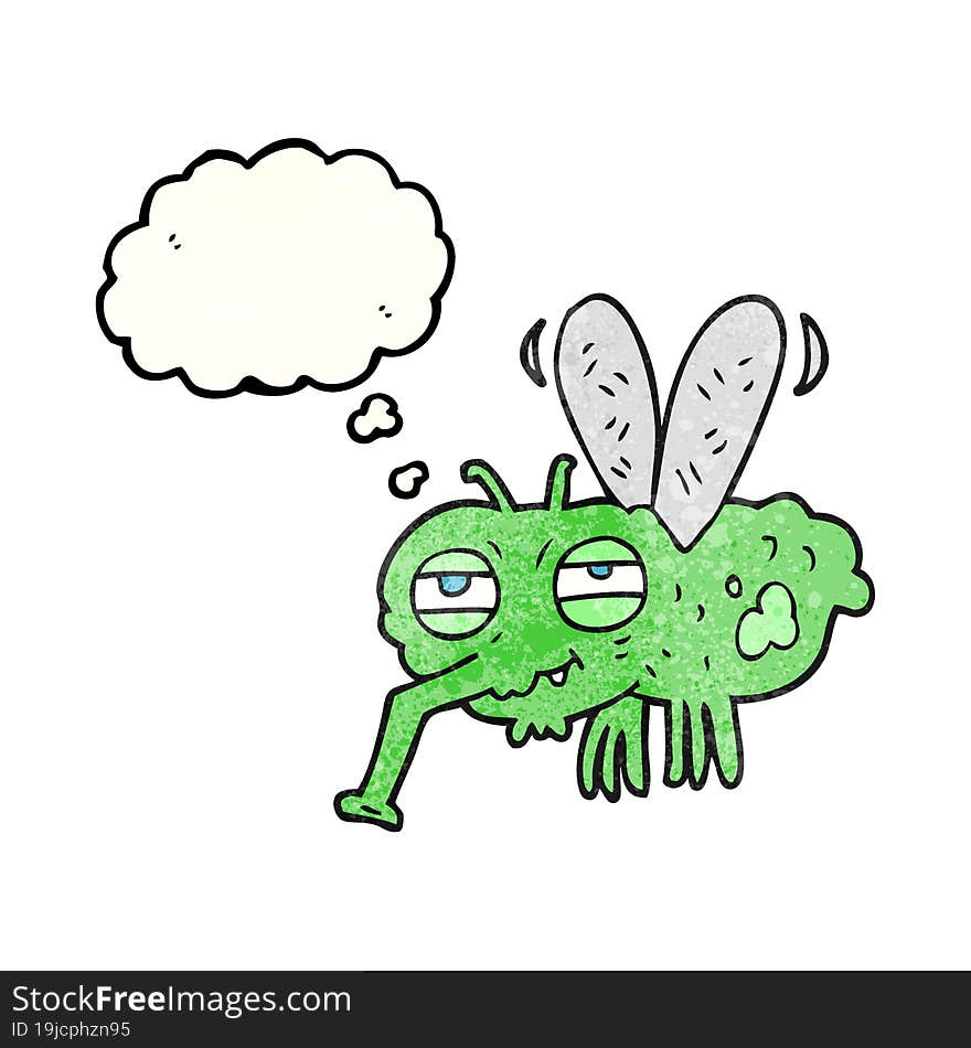 Thought Bubble Textured Cartoon Fly