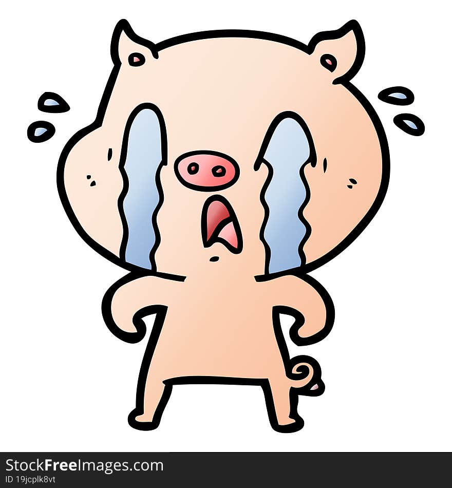 crying pig cartoon. crying pig cartoon