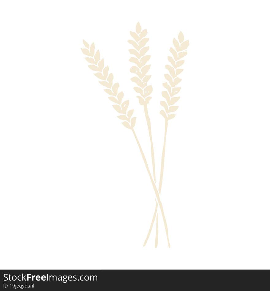 flat color illustration of a cartoon wheat