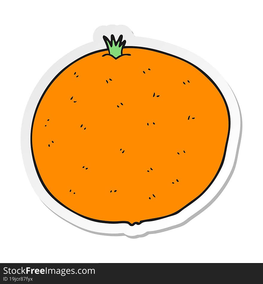 sticker of a cartoon orange