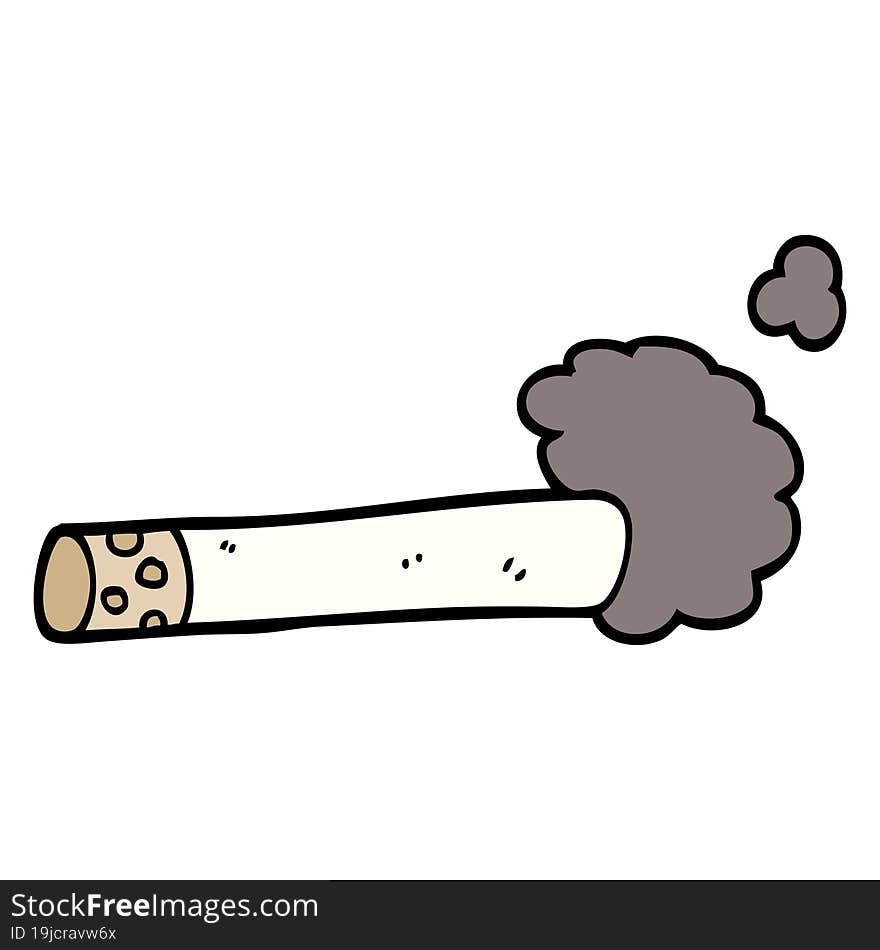 hand drawn doodle style cartoon cigarette