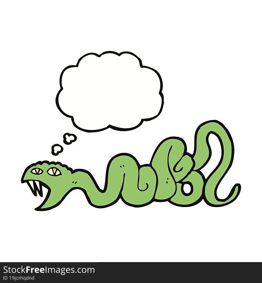 Cartoon Snake With Thought Bubble