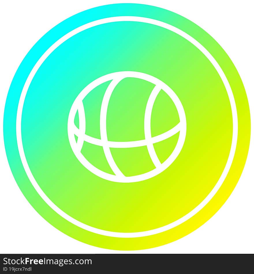 Basketball Sports Circular In Cold Gradient Spectrum