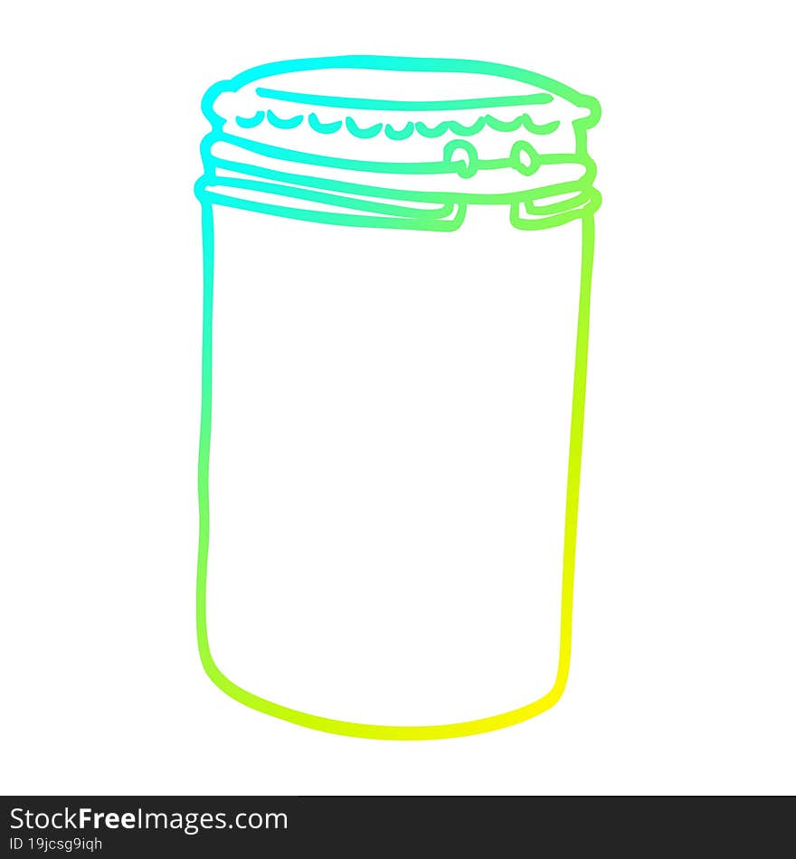 Cold Gradient Line Drawing Cartoon Storage Jar