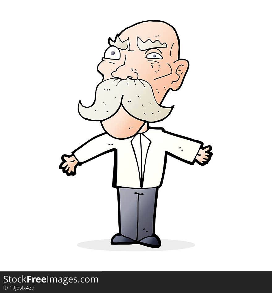 cartoon angry old man