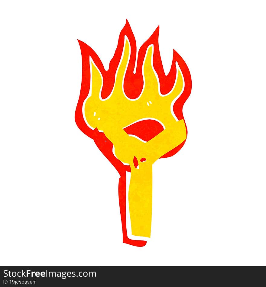 cartoon flaming letter