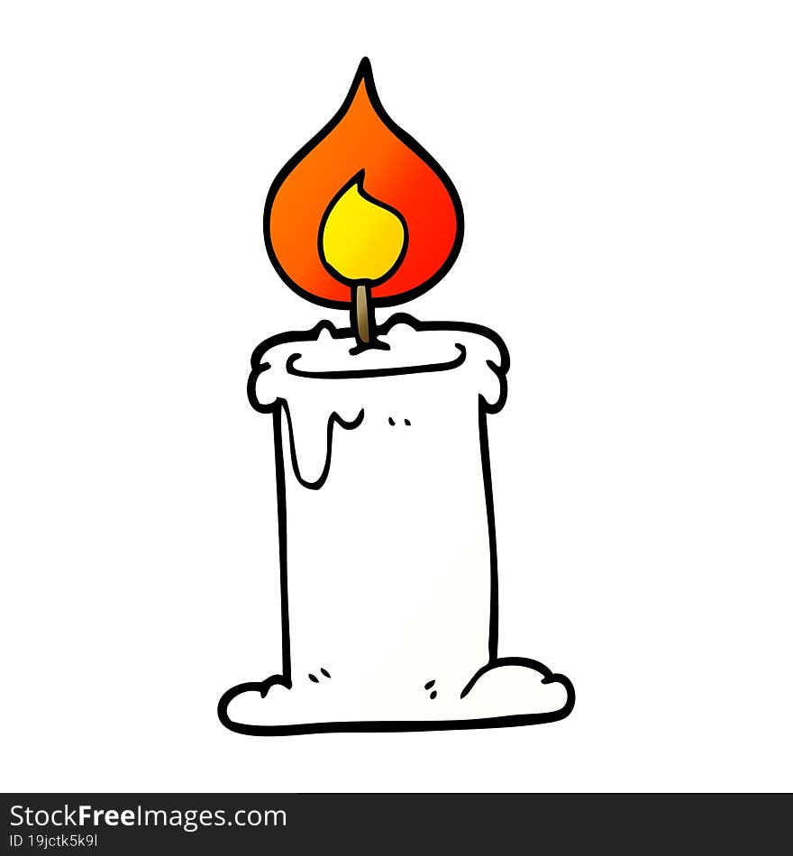 cartoon doodle candle burning