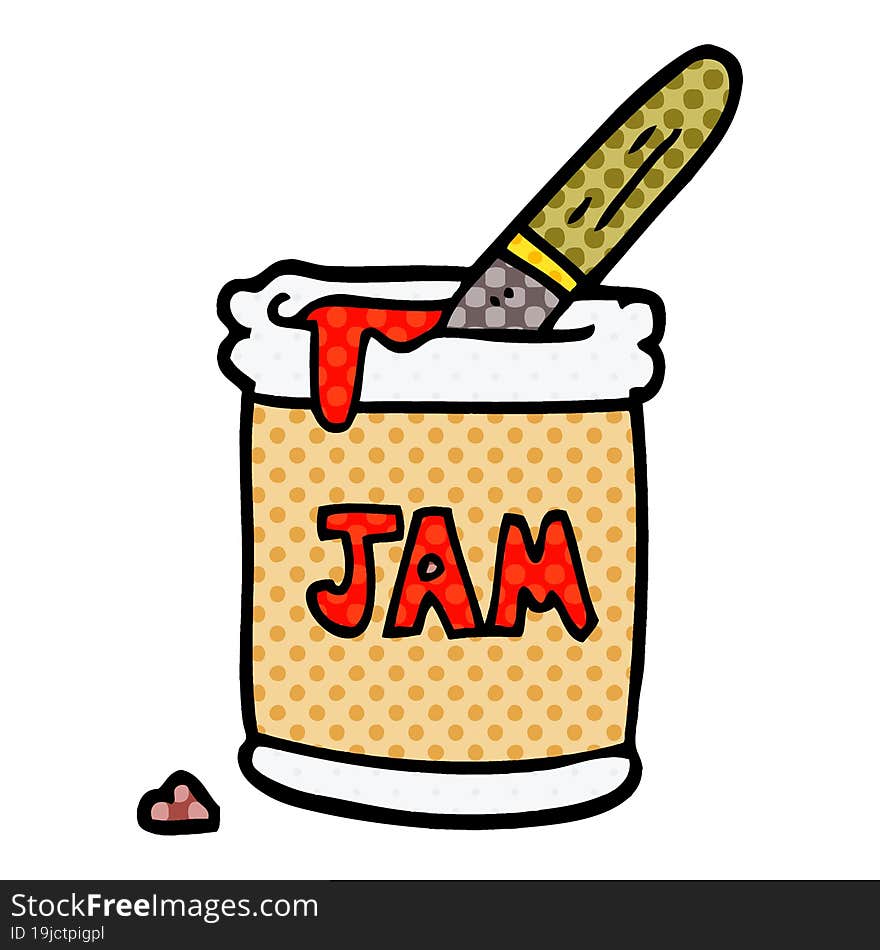 cartoon doodle jam jar