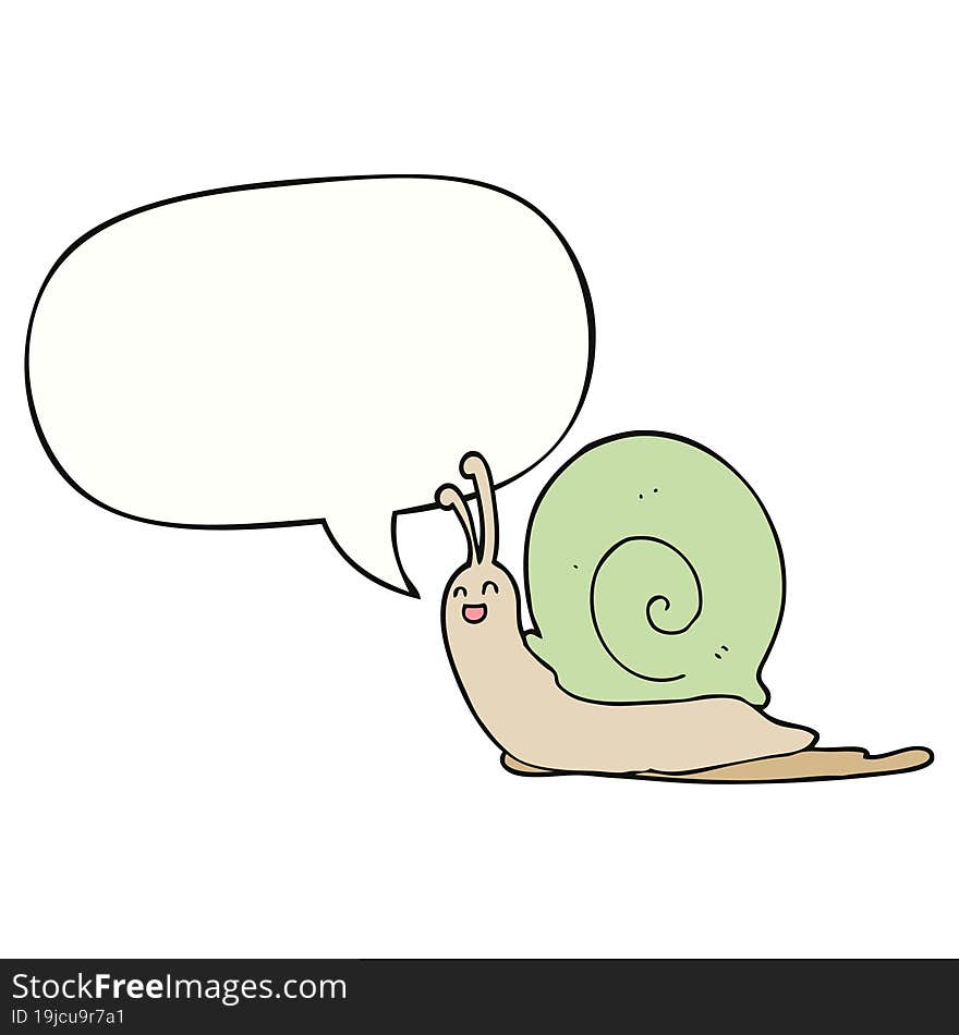 cartoon snail with speech bubble. cartoon snail with speech bubble