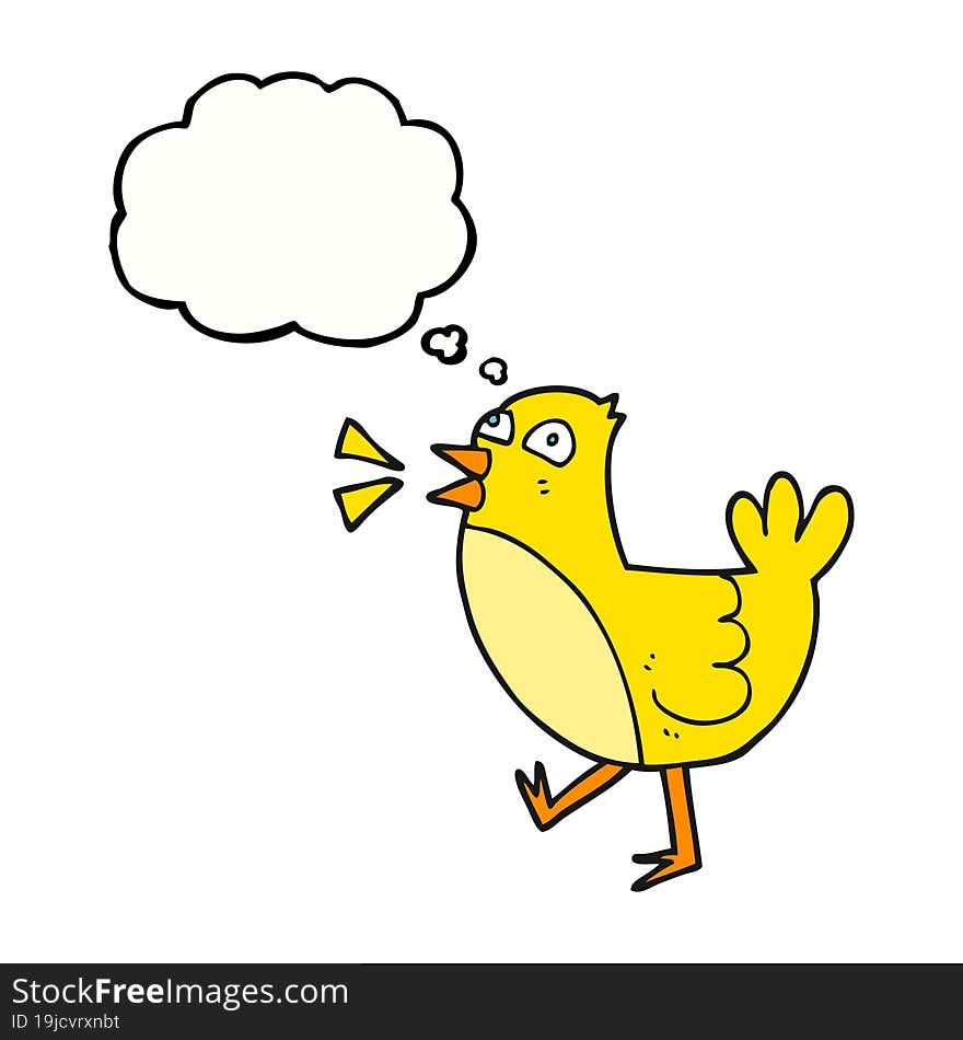 Thought Bubble Cartoon Bird