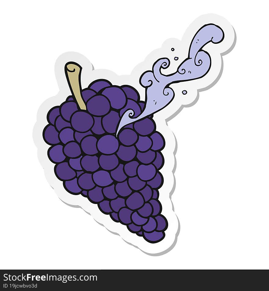 sticker of a cartoon grapes