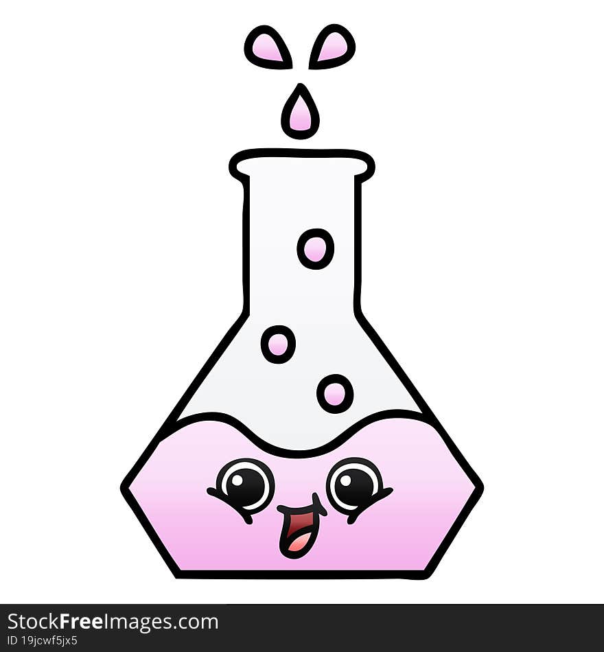 gradient shaded cartoon science beaker