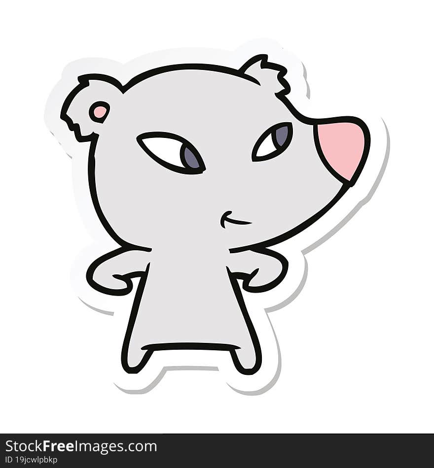 sticker of a cute cartoon bear