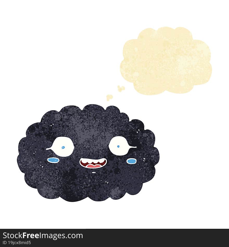 Happy Cartoon Cloud With Thought Bubble