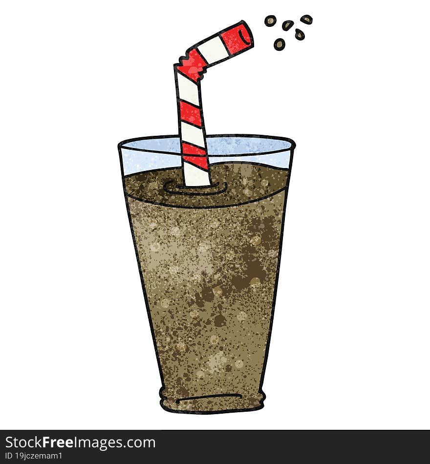 textured cartoon fizzy drink in glass