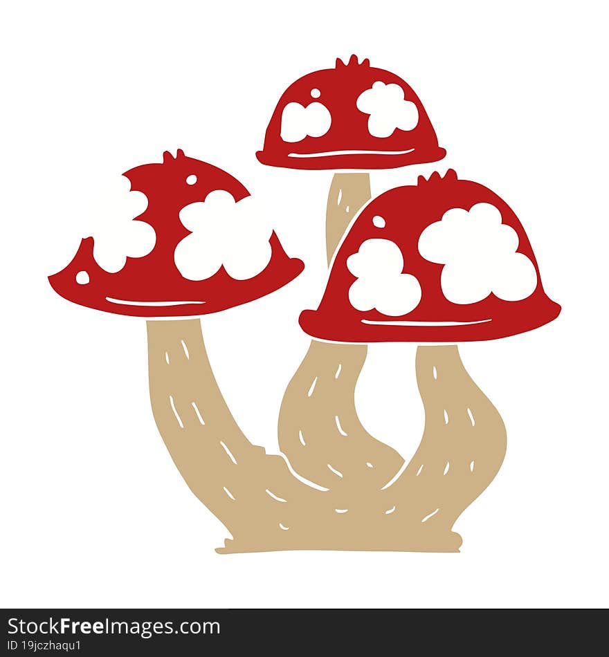 flat color style cartoon mushrooms