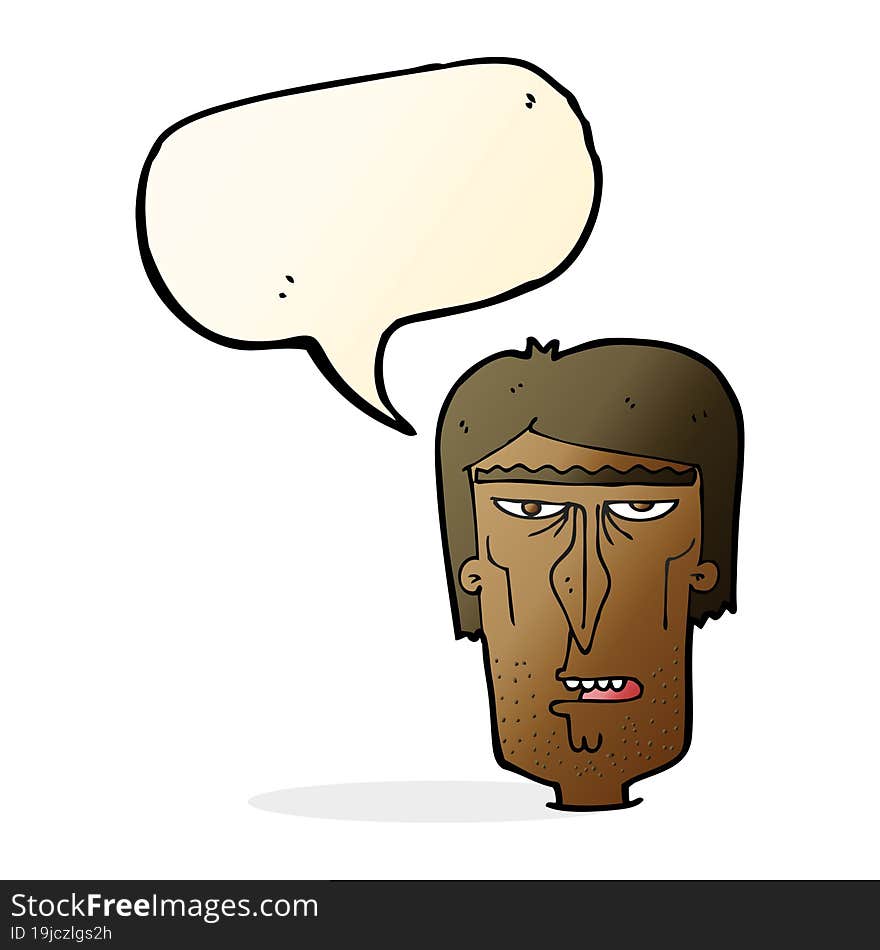 Cartoon Angry Face With Speech Bubble