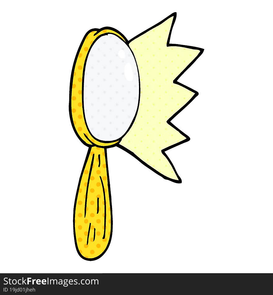 cartoon doodle magnifying glass