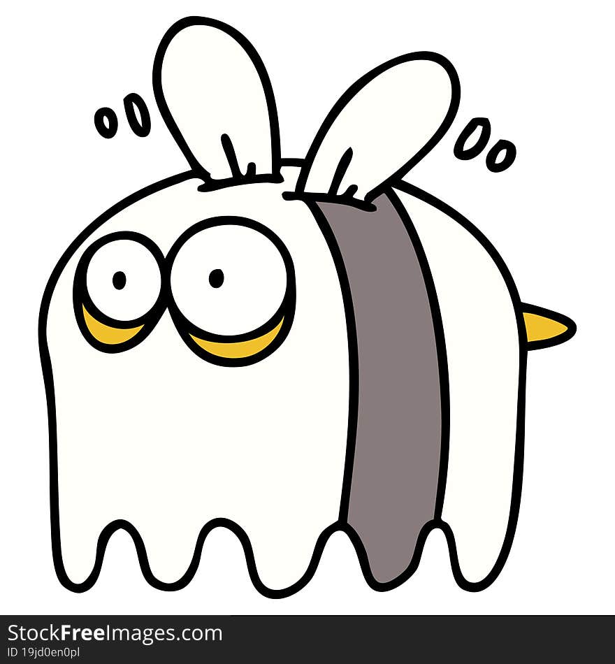 cartoon of a bee dressed as a ghost for halloween. cartoon of a bee dressed as a ghost for halloween