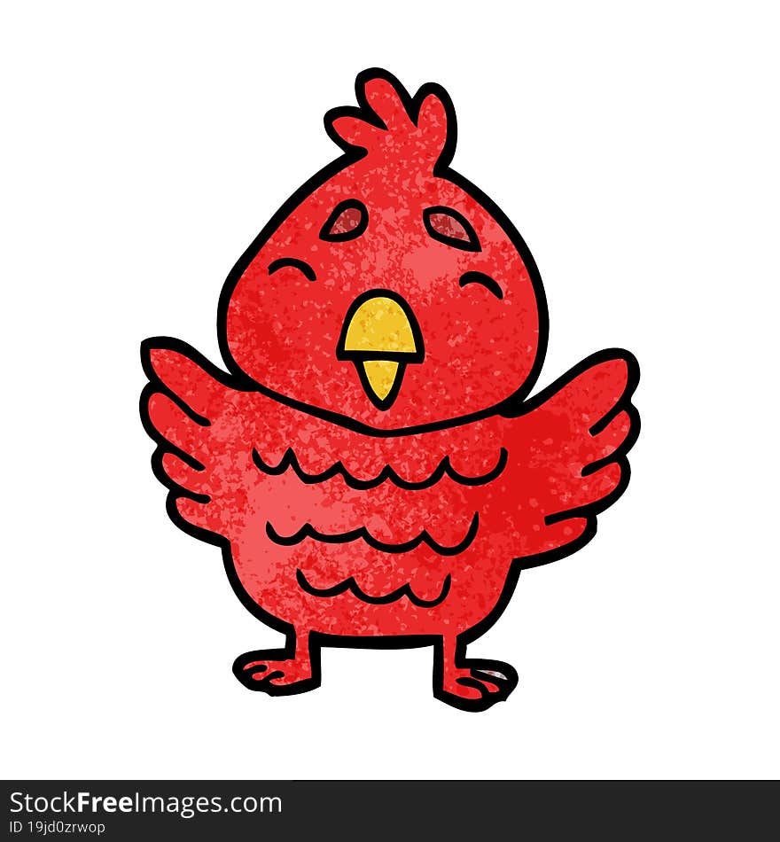 Cartoon Doodle Red Bird