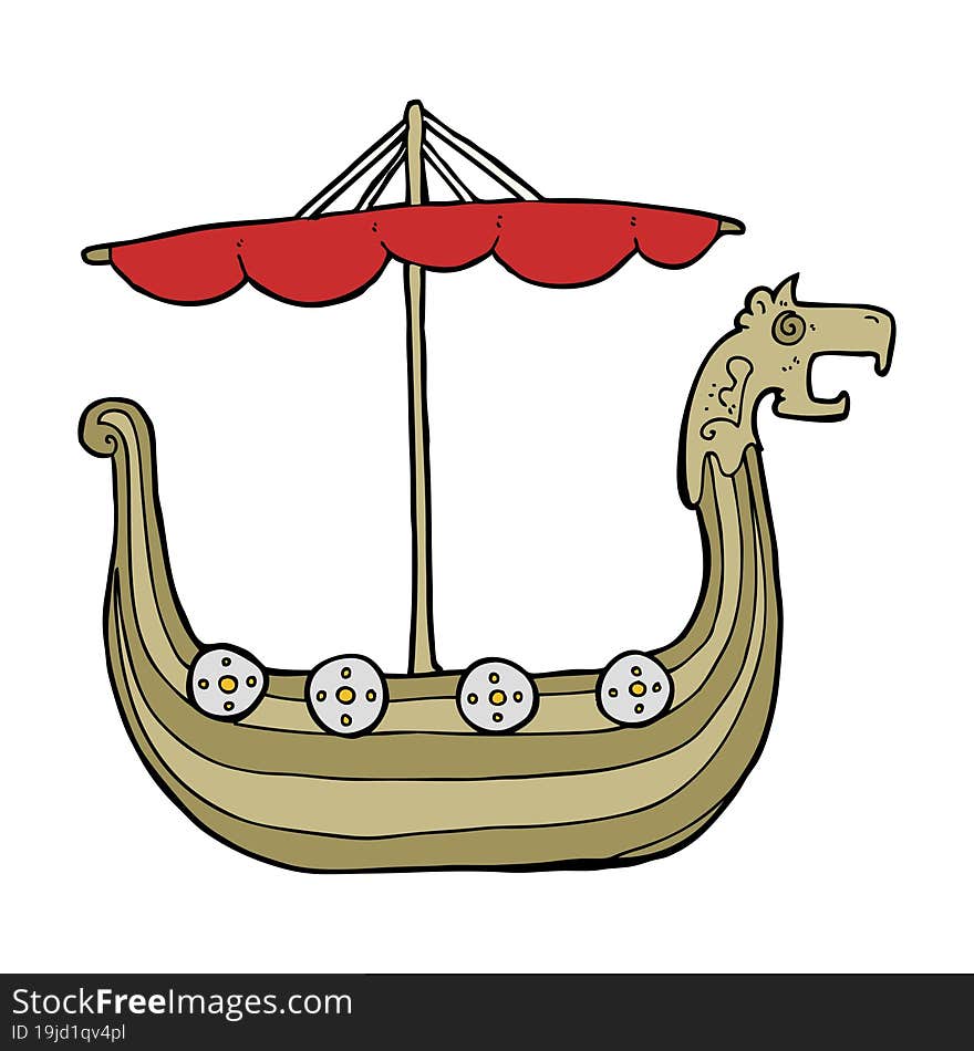 Cartoon Viking Ship