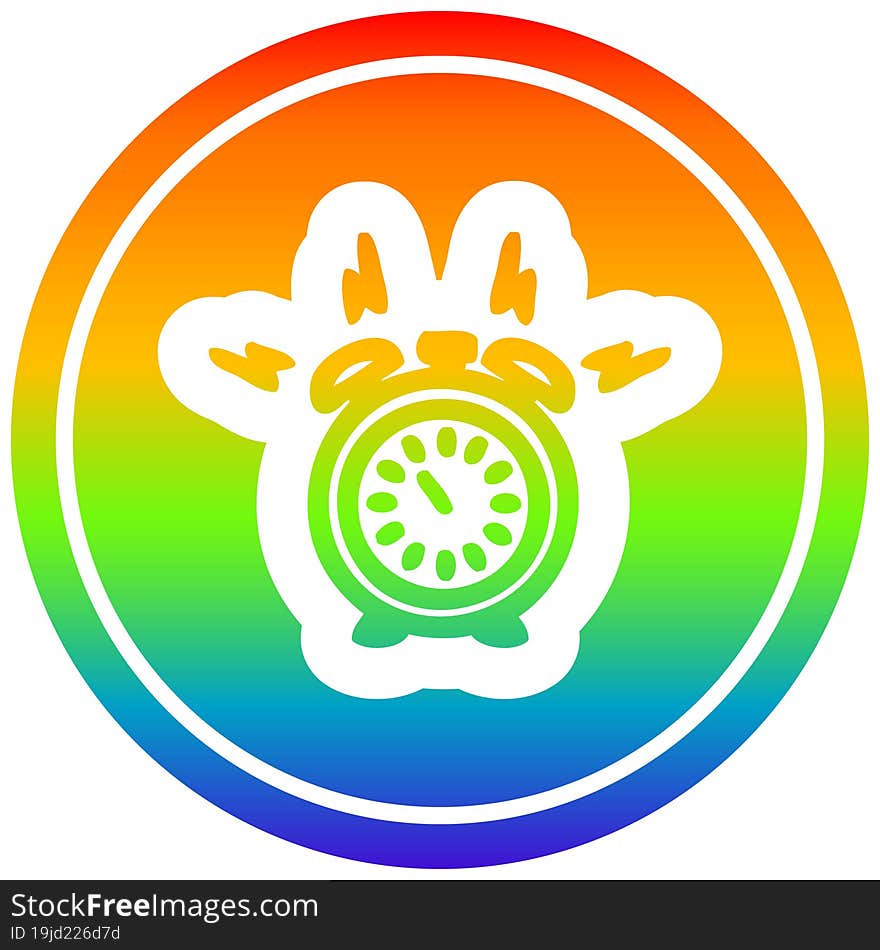 alarm clock circular in rainbow spectrum