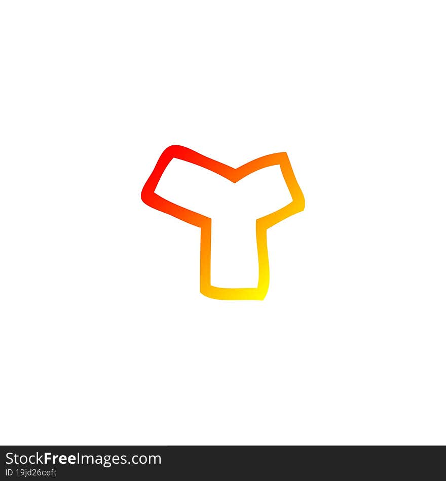 warm gradient line drawing of a cartoon letter y