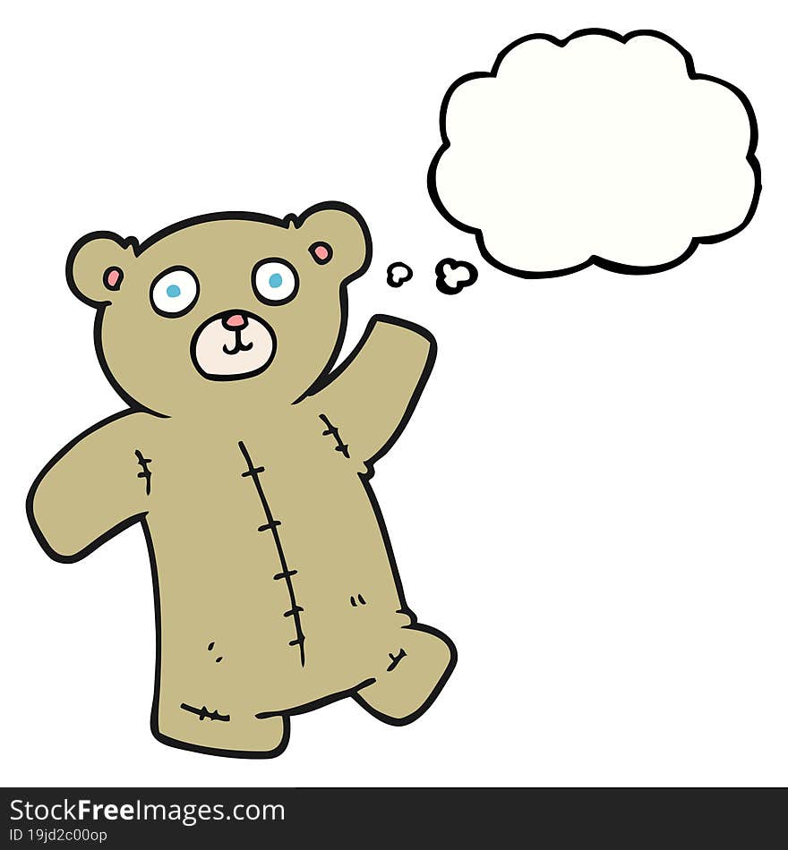 Thought Bubble Cartoon Teddy Bear