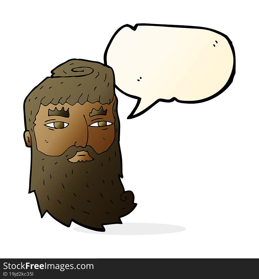 Cartoon Bearded Man With Speech Bubble