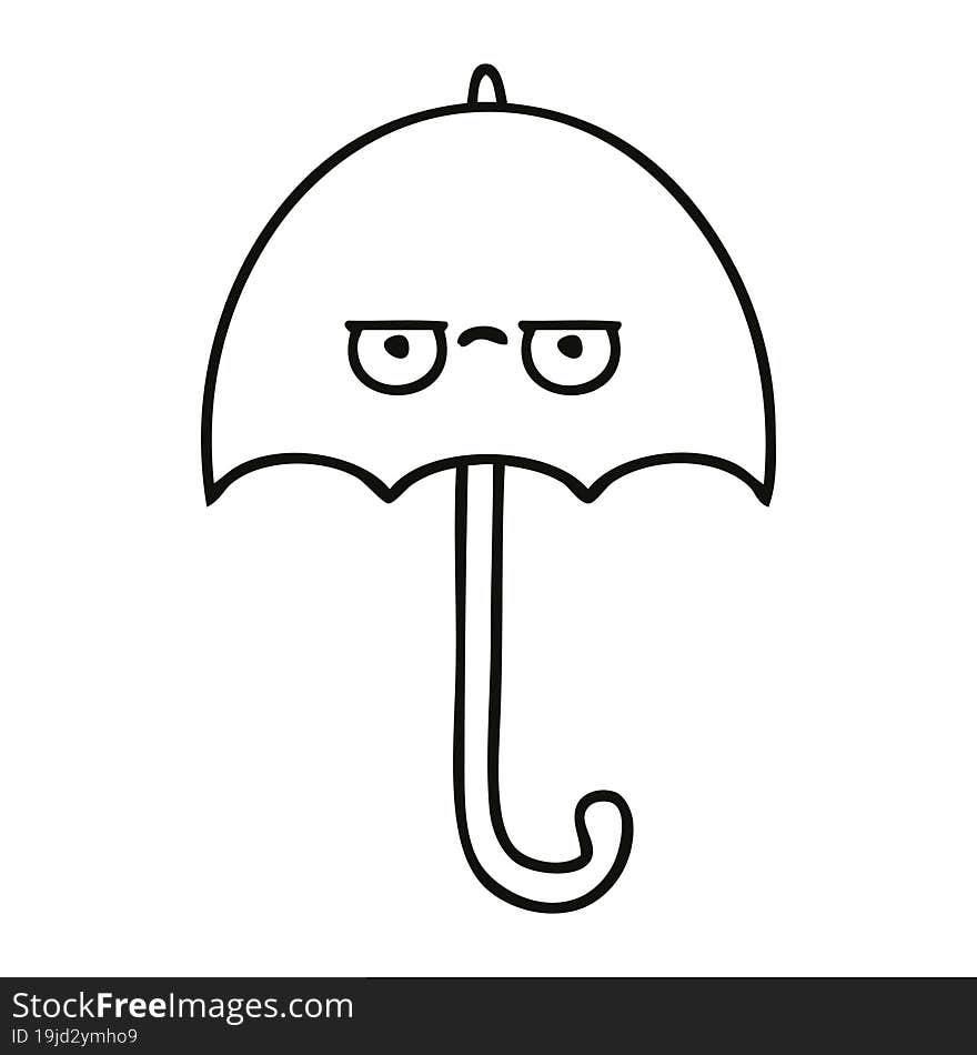 Line Drawing Cartoon Umbrella