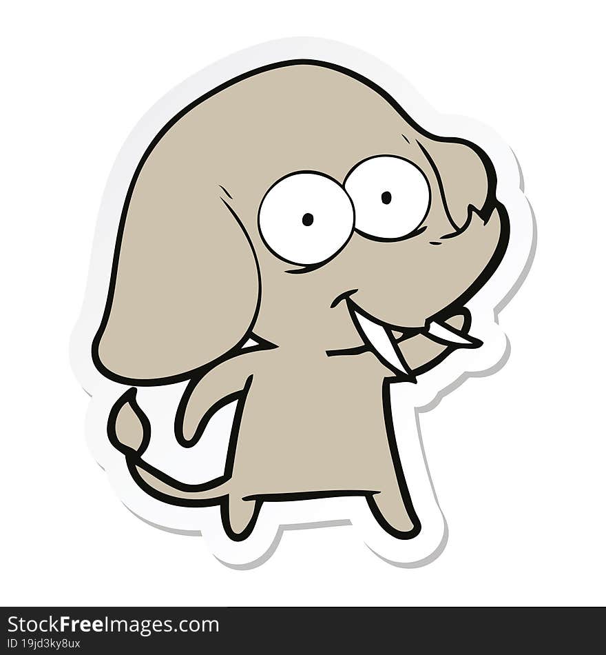 sticker of a happy cartoon elephant