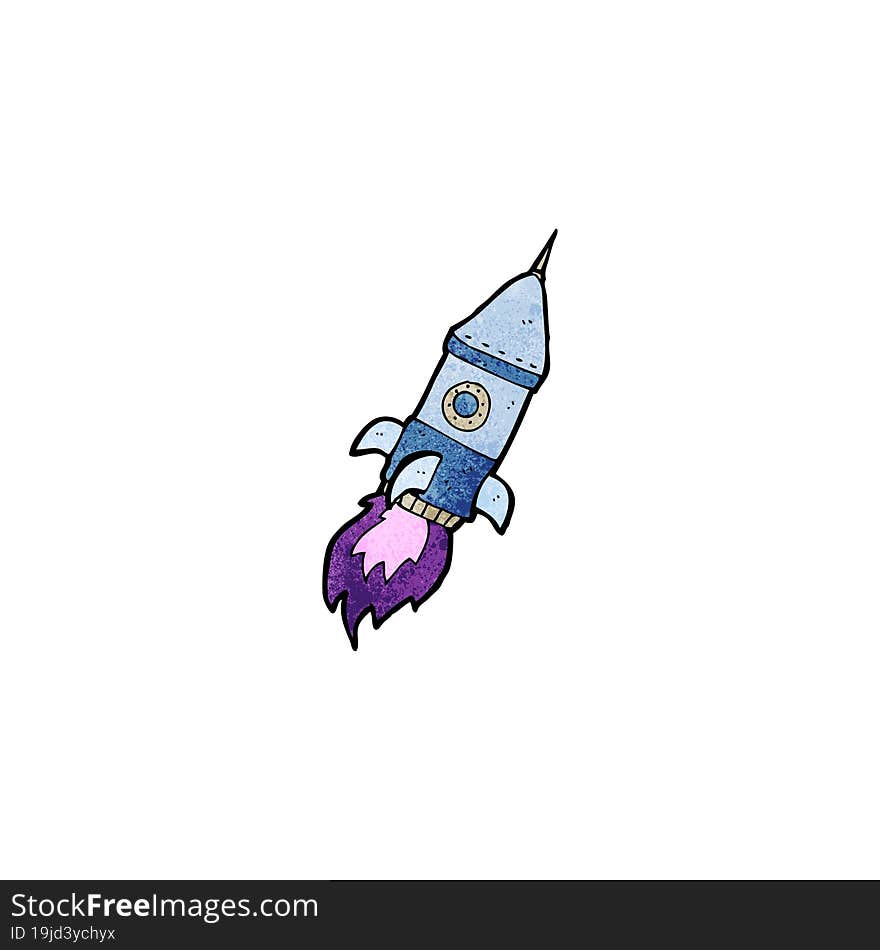 cartoon space rocket