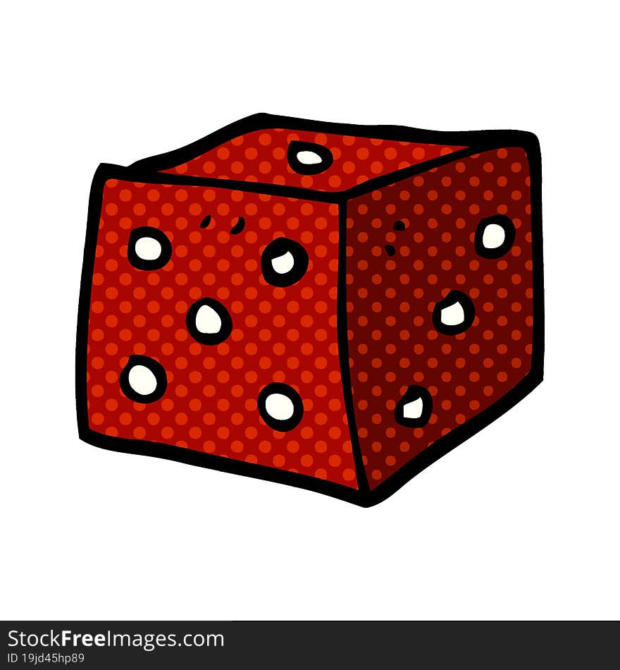 cartoon doodle red dice