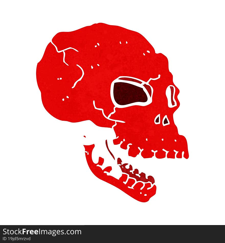 cartoon spooky skull