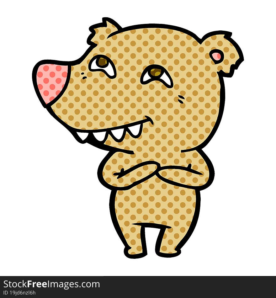 cartoon bear showing teeth. cartoon bear showing teeth