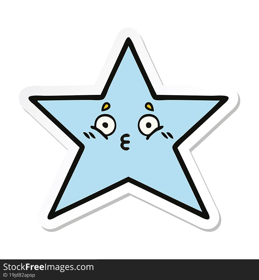 sticker of a cute cartoon star fish