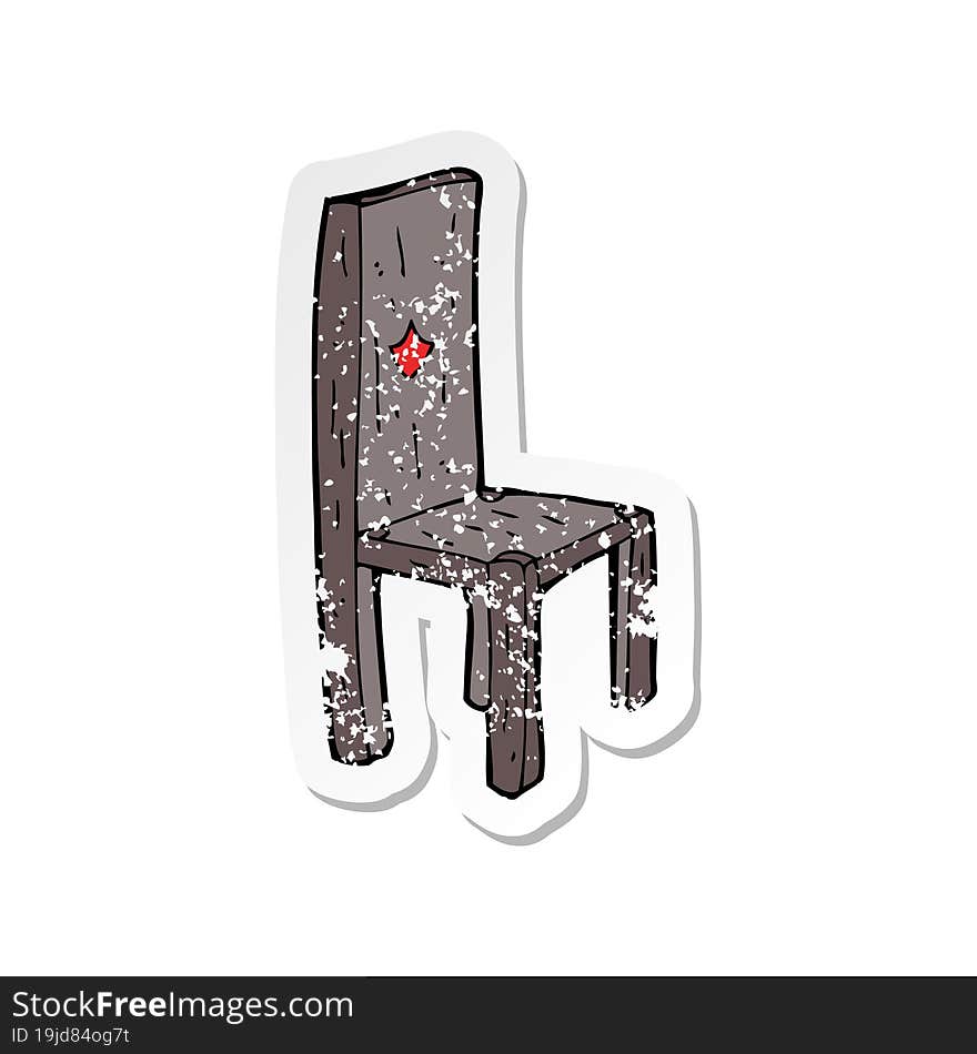 retro distressed sticker of a cartoon old chair