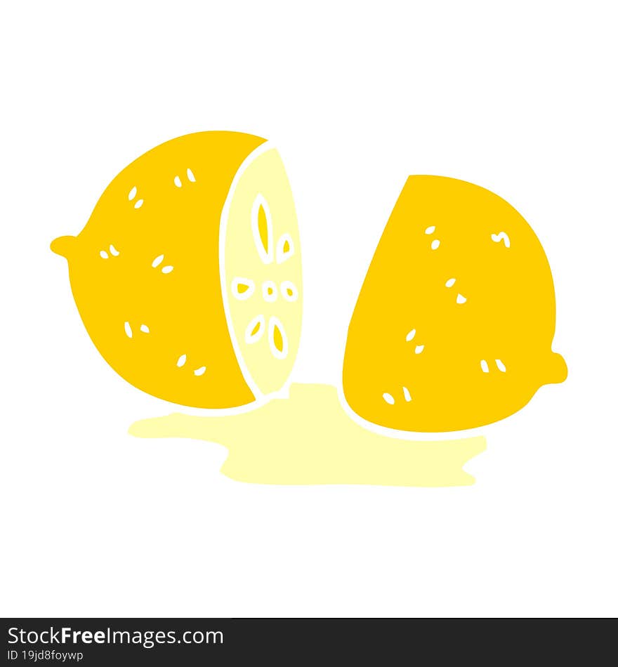 cartoon doodle sliced lemon