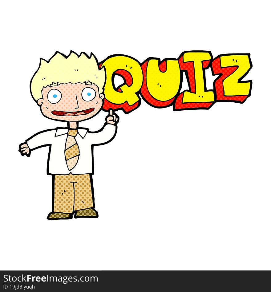 quiz sign cartoon