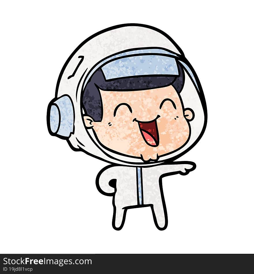 happy cartoon astronaut. happy cartoon astronaut