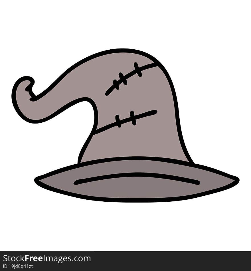 cartoon of an old wizard hat