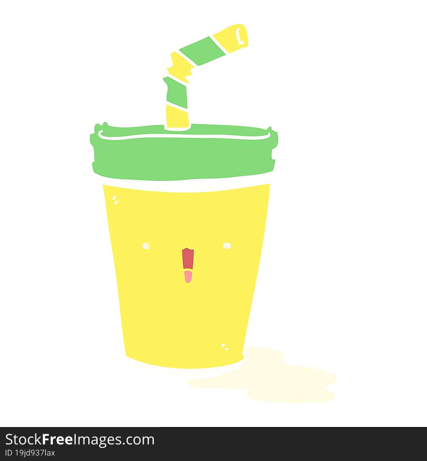 cute flat color style cartoon soda